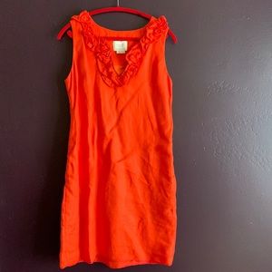 Kate Spade Orange linen completely lined dress